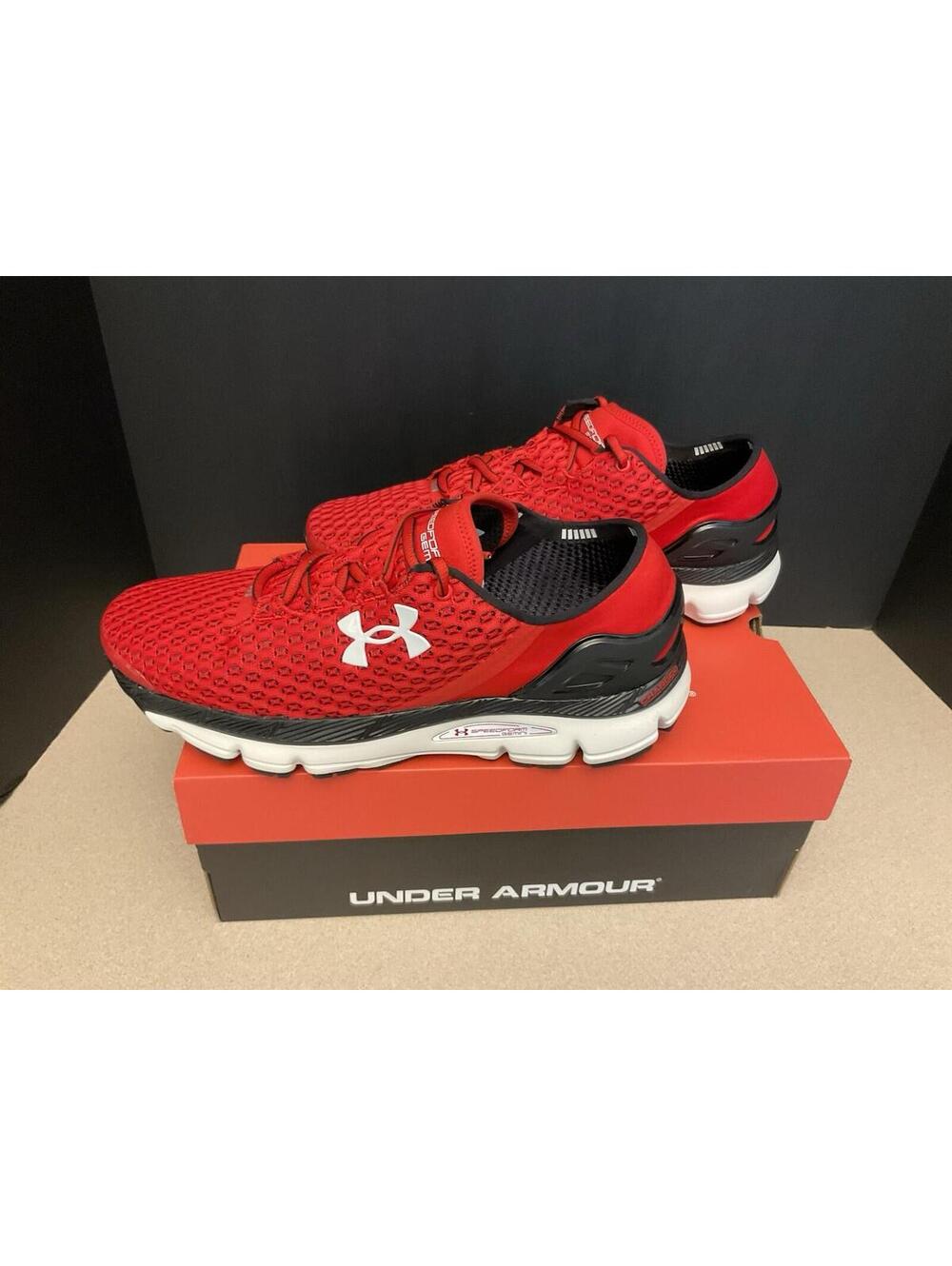 New! Mens Under Armour Speedform Gemini Charged Red Running Shoes. Size 9.